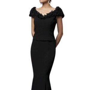 NWT Alexander Daymor 702003 Mother of the Bride Dress Ruffled Espresso Size 12